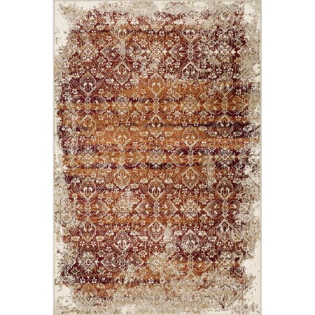 Palacedesigns 3 x 5 ft. Distressed Diamonds Area Rug - Ivory & Rust PA3676855